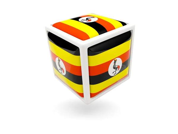 Flagge Ugandas. Würfelsymbol — Stockfoto