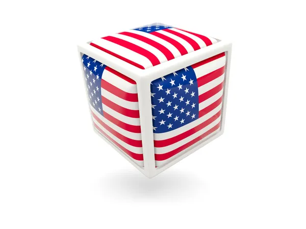 Flag of united states of america. Cube icon — Stock Photo, Image