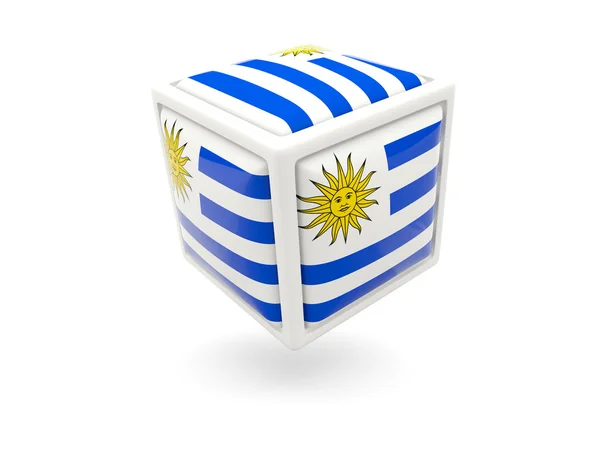 Bandeira do uruguai. Ícone de cubo — Fotografia de Stock