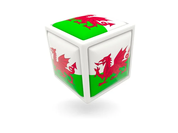 ウェールズの旗。キューブ アイコン — ストック写真