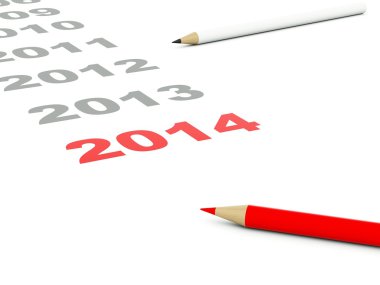 2014 yeni yıl işareti kalem ile