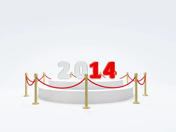 2014 New Year symbol on podium — Stock Photo, Image