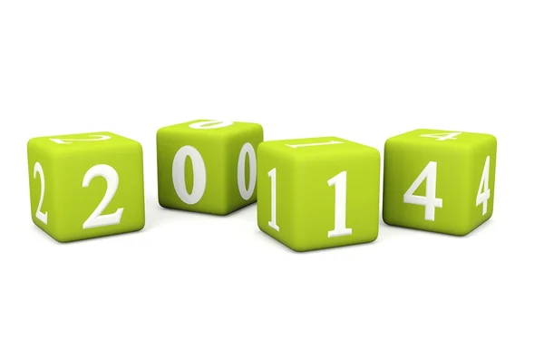 2014 sinal de Ano Novo em tijolos — Fotografia de Stock
