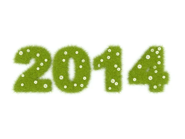 Verde 2014 Año Nuevo signo — Foto de Stock