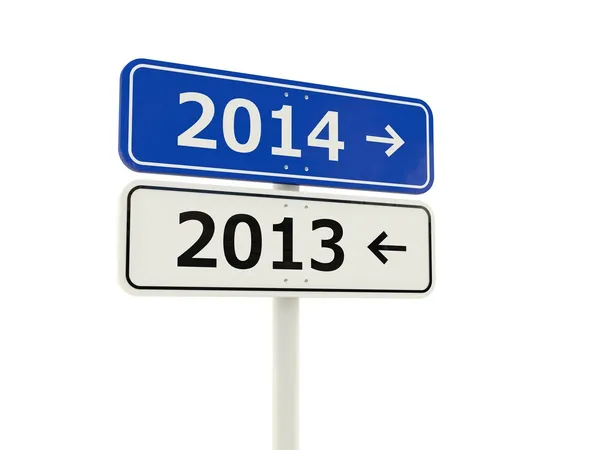 Señal de carretera de año nuevo 2014 — Foto de Stock