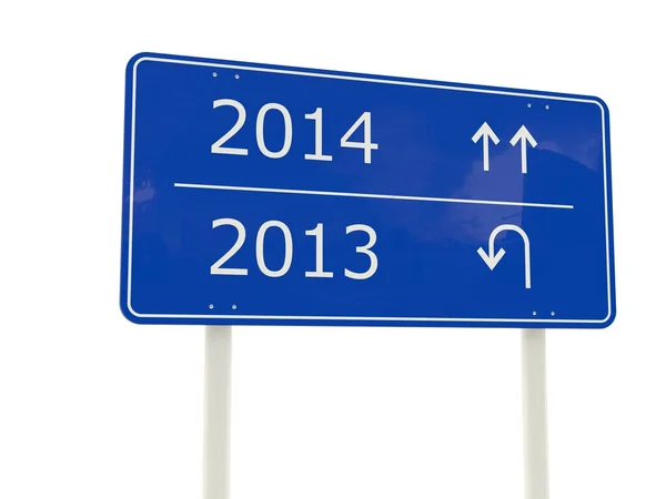 2014 New Year road sign — Stock Photo, Image