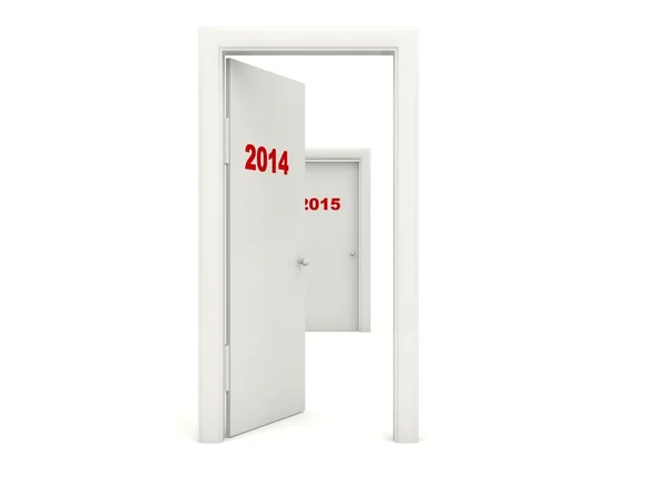 Puerta con signo de Año Nuevo 2014 — Foto de Stock