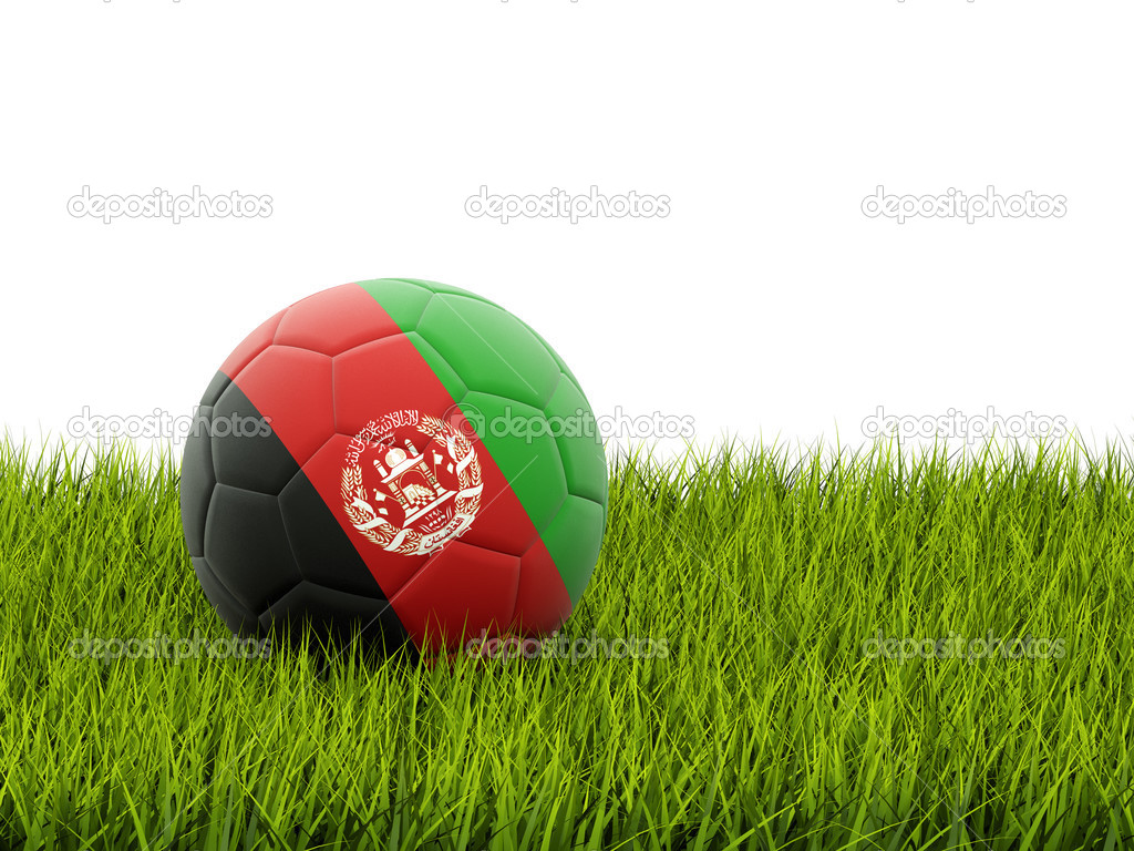 Football with flag of afghanistan
