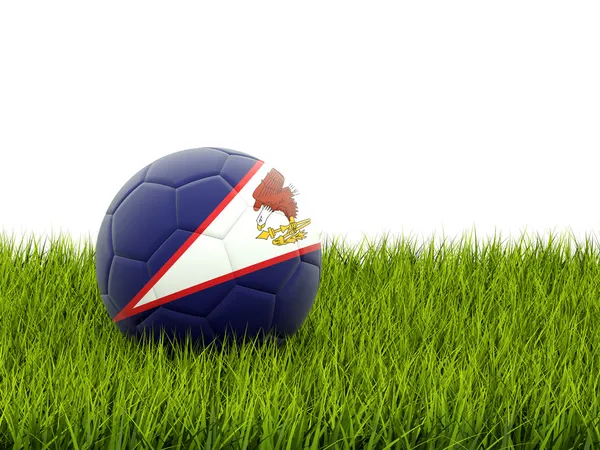 Fútbol con bandera de samoa americana — Foto de Stock