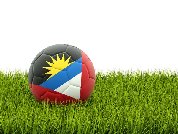 Fußball mit Flagge von Antigua und Barbuda — Stockfoto