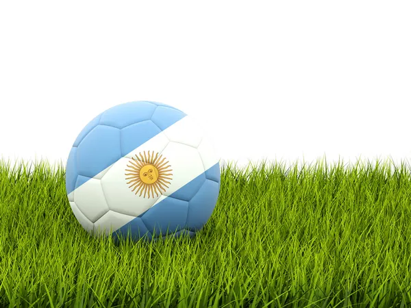 Fussball mit der argentinischen flagge — Stockfoto