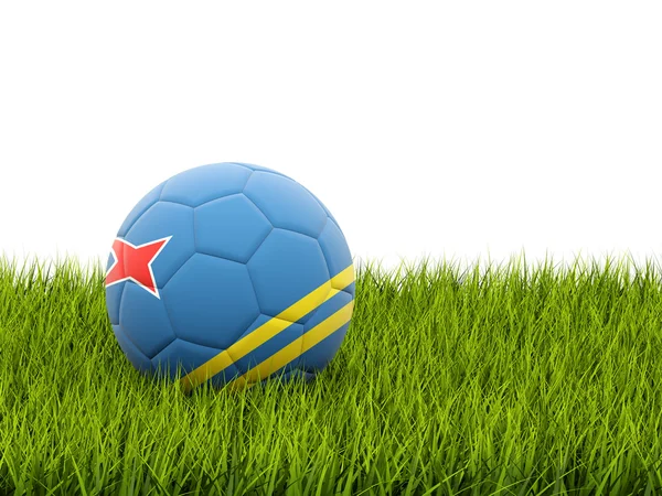 Fútbol con bandera de aruba — Foto de Stock