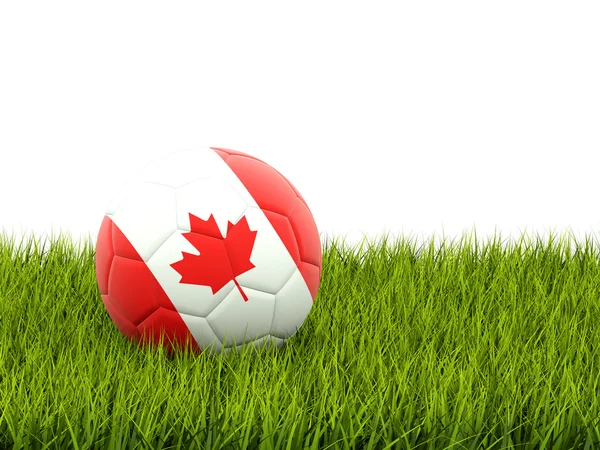 Futbol Kanada bayrağı ile — Stok fotoğraf