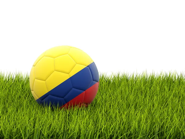 Futebol com bandeira de colômbia — Fotografia de Stock