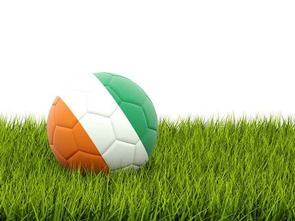 Calcio con bandiera di cote d Ivoire — Foto Stock