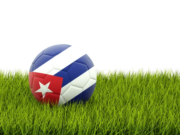 Fussball mit fahne von kuba — Stockfoto