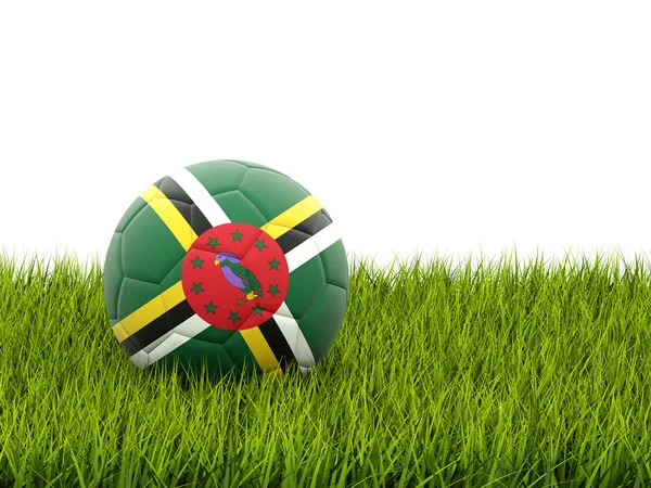 Fußball mit der Fahne von Dominica — Stockfoto