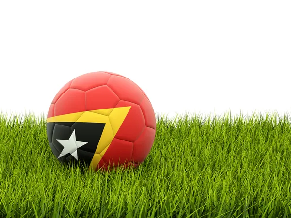Doğu timor bayrağı ile futbol — Stok fotoğraf