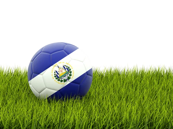 Futbol ile el salvador Cumhuriyeti bayrağı — Stok fotoğraf