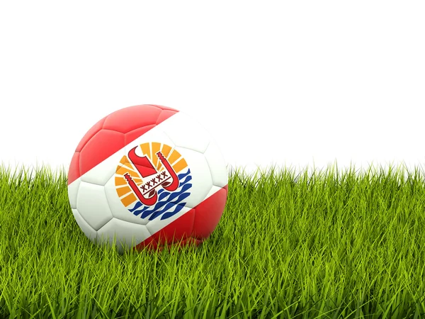 Football with flag of french polynesia — Stock Photo, Image