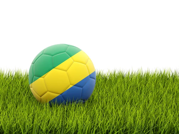 Football avec drapeau du Gabon — Photo