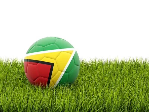 Calcio con bandiera della Guyana — Foto Stock