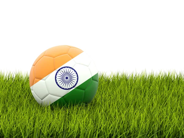 Calcio con bandiera dell'India — Foto Stock