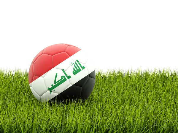 Calcio con bandiera di iraq — Foto Stock