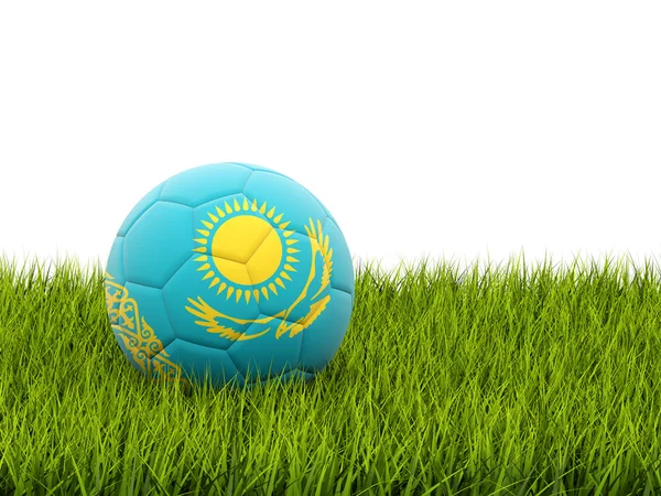 Calcio con bandiera del kazakhstan — Foto Stock