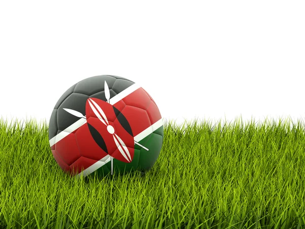 Calcio con bandiera di kenya — Foto Stock