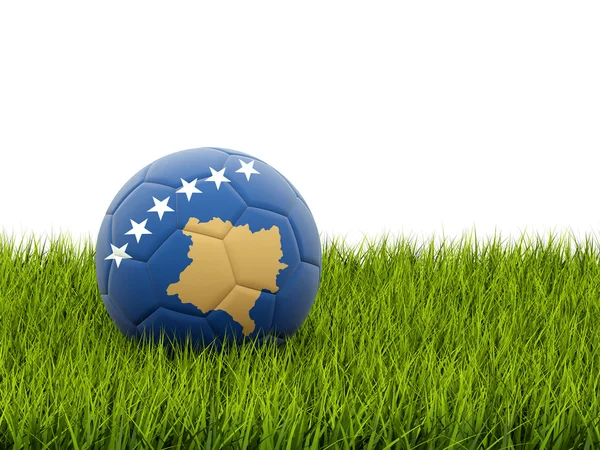 Fútbol con bandera de kosovo — Foto de Stock