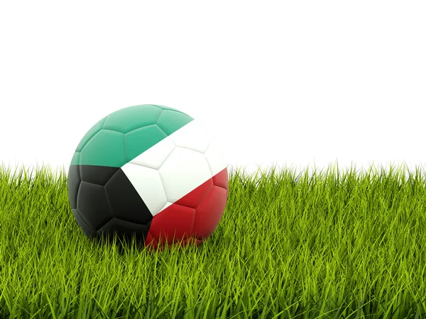 Football avec drapeau du Koweït — Photo