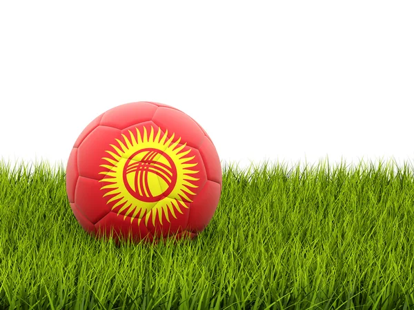Futebol com bandeira de Quirguistão — Fotografia de Stock