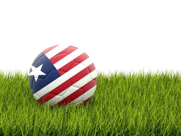 Futebol com bandeira da Libéria — Fotografia de Stock