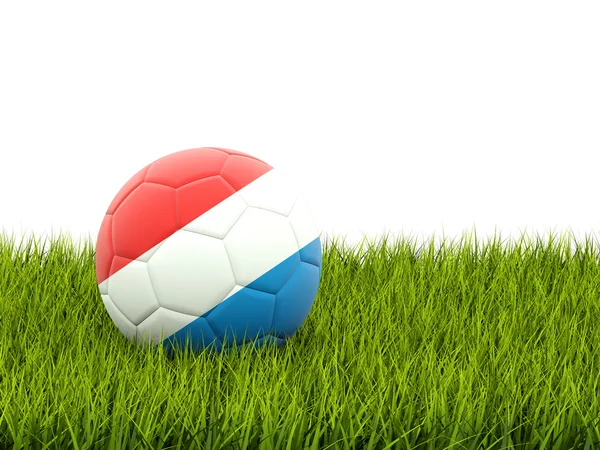 Calcio con bandiera di Lussemburgo — Foto Stock