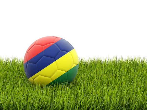 Piłka nożna z flaga Mauritiusa — Zdjęcie stockowe