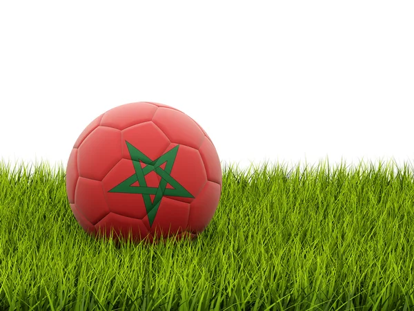 Calcio con bandiera del Marocco — Foto Stock