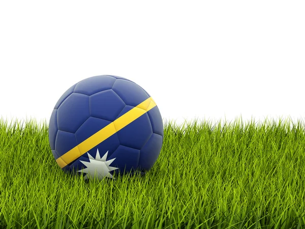 瑙鲁的旗子与足球 — 图库照片