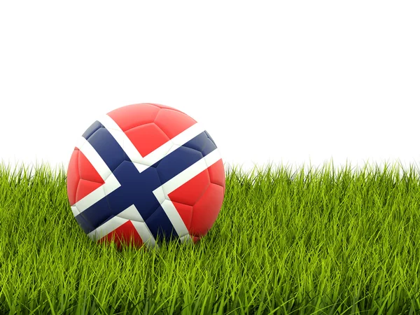 Футбол с флагом Норвегии — стоковое фото