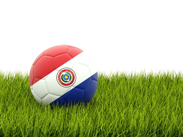 Fútbol con bandera de paraguay — Foto de Stock