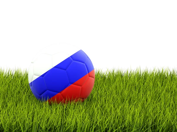 Football avec drapeau de Russie — Photo
