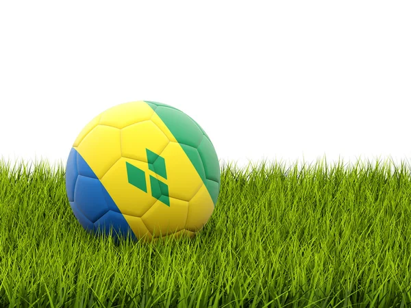 Football avec drapeau de saint Vincent et les grenadines — Photo