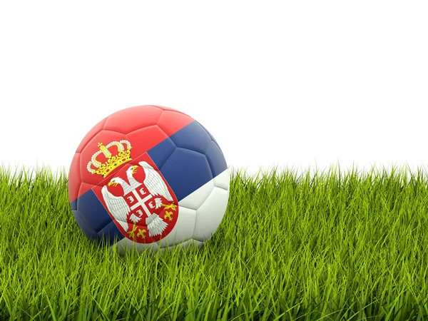 Football with flag of serbia — Stock Photo, Image