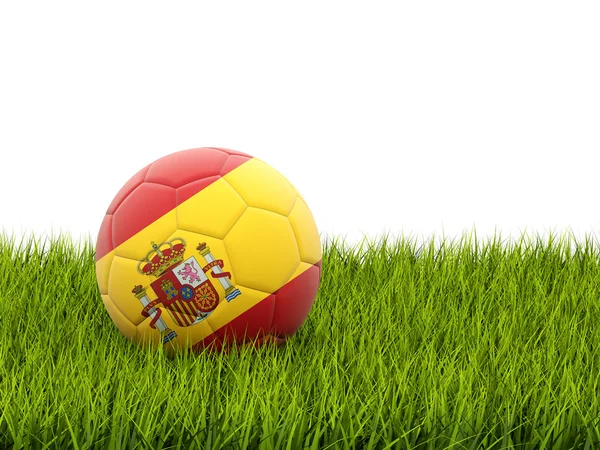 Calcio con bandiera di Spagna — Foto Stock