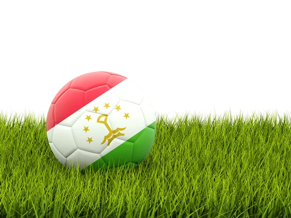 Fútbol con bandera de Tayikistán —  Fotos de Stock