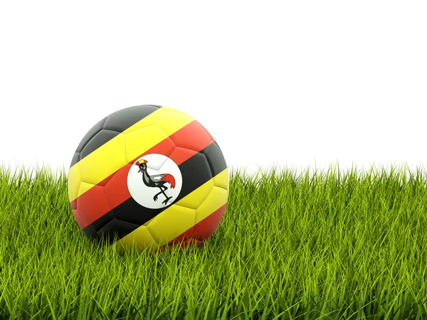 Fútbol con bandera de uganda — Foto de Stock
