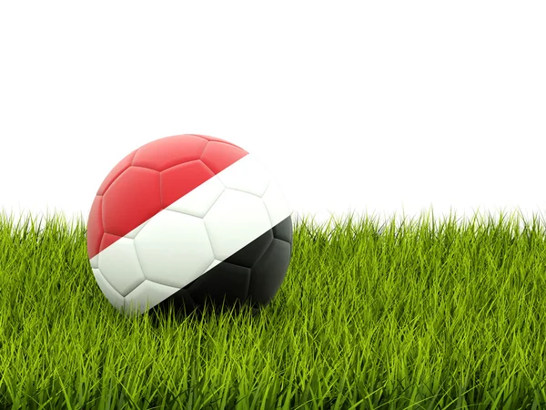 Futebol com bandeira do Iêmen — Fotografia de Stock