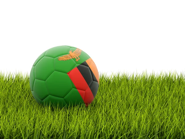 Fútbol con bandera de zambia —  Fotos de Stock