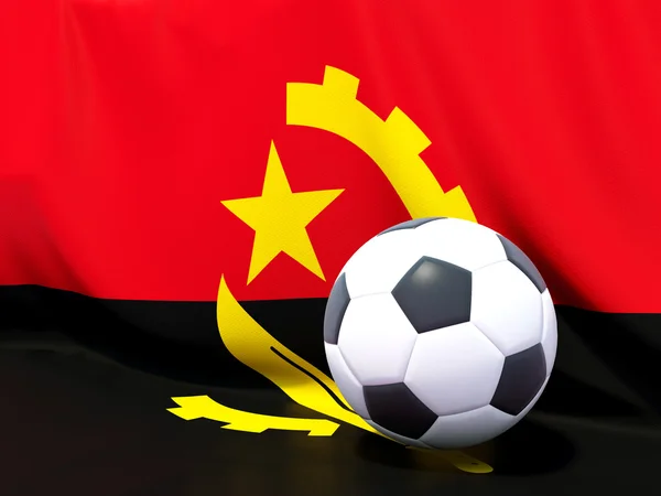 Bandiera di angola con il calcio di fronte — Foto Stock