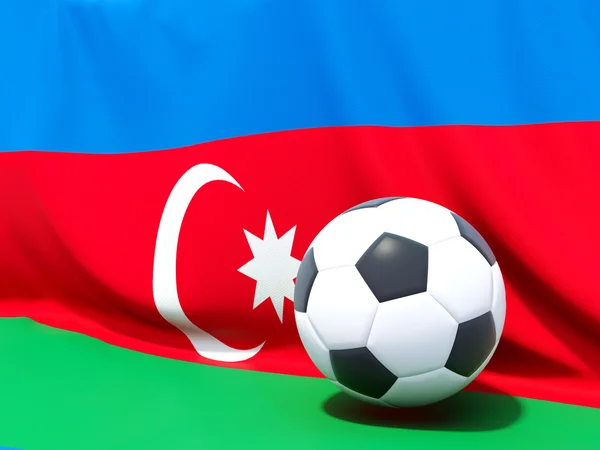 Bandiera di azerbaijan con il calcio di fronte — Foto Stock